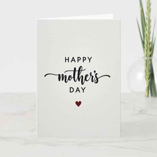 Sweet Mothers Day Maroon Heart Card (Front)