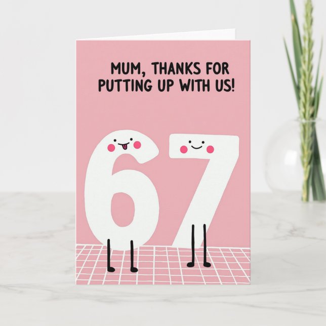 Sweet Mothers Day Numbers Card (Front)