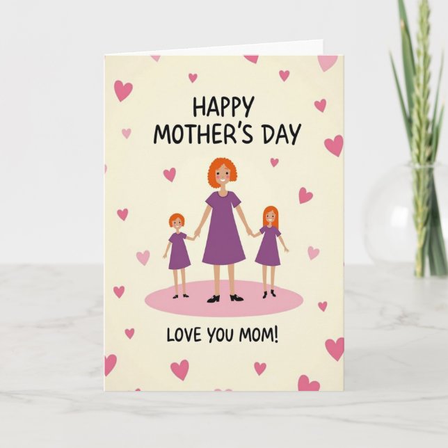 Sweet Mothers Day Orange Hair Card (Front)