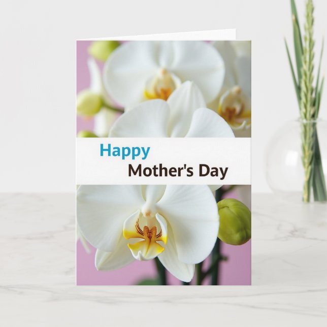 Sweet Mothers Day Orchid Card (Front)