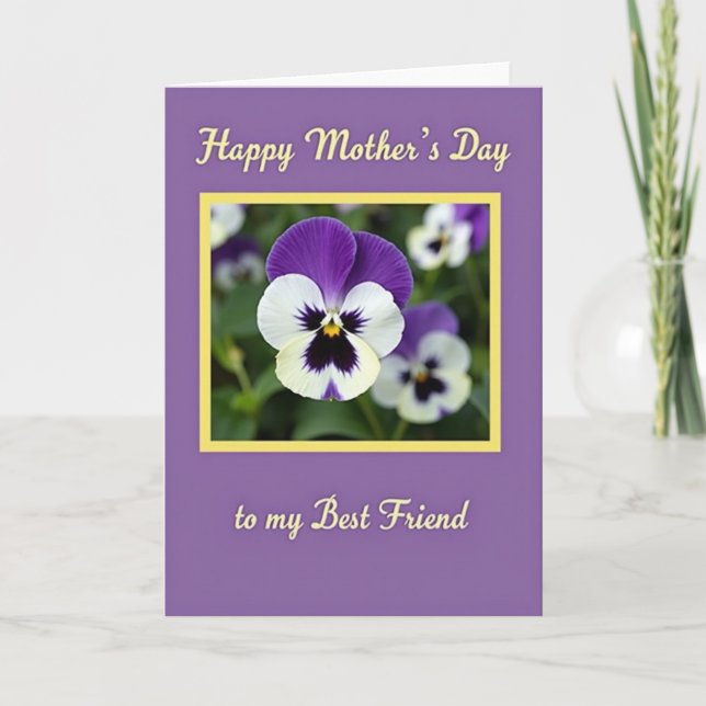 Sweet Mothers Day Pansy Card (Front)