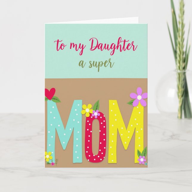 Sweet Mothers Day Paper Card (Front)