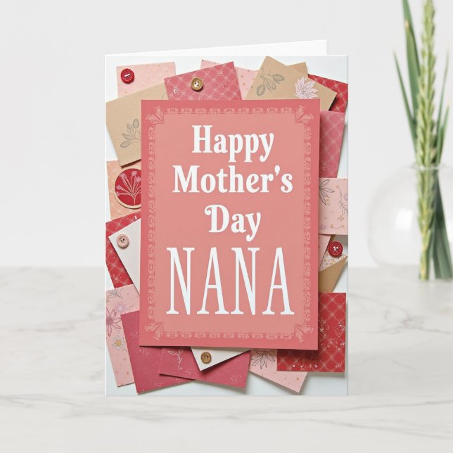 Sweet Mothers Day Paper Collage Card (Front)