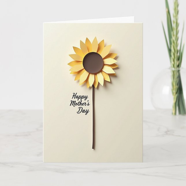 Sweet Mothers Day Paper Flower Card (Front)