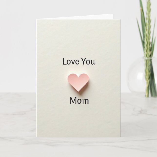 Sweet Mothers Day Paper Heart Card (Front)
