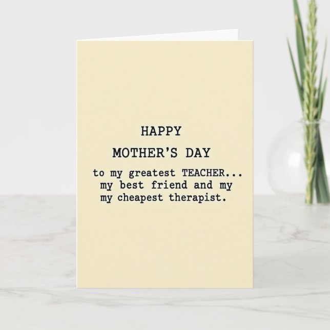 Sweet Mothers Day Parchment Card (Front)