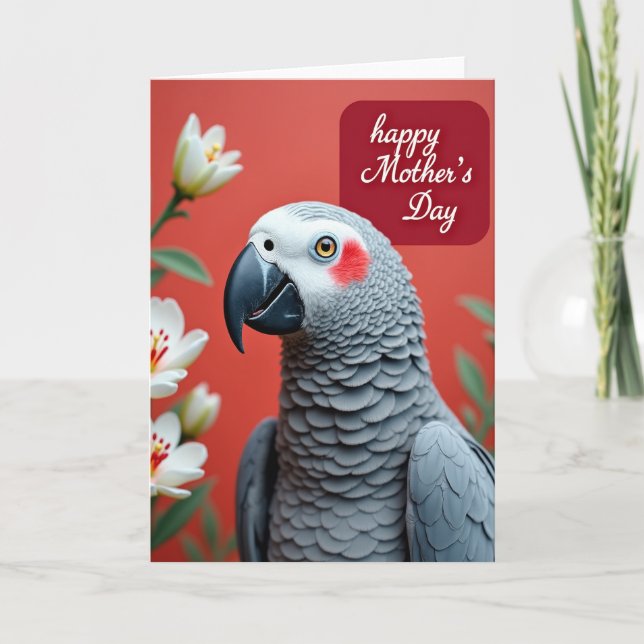 Sweet Mothers Day Parrot Card (Front)