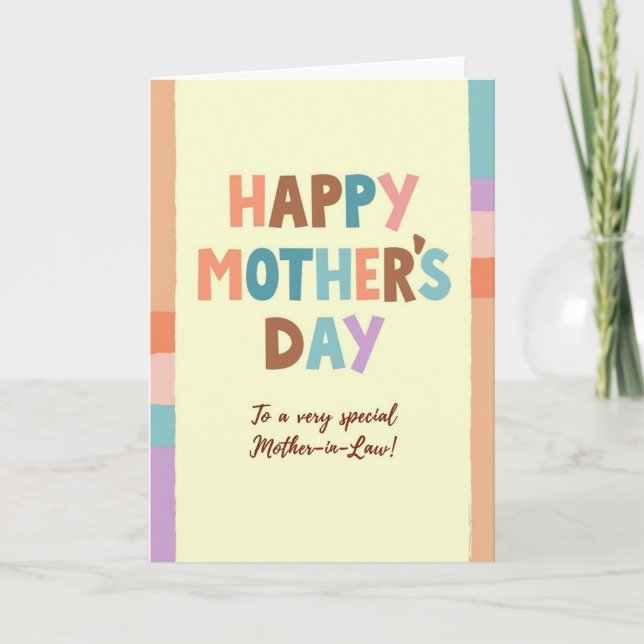 Sweet Mothers Day Pastel Blocks Card (Front)
