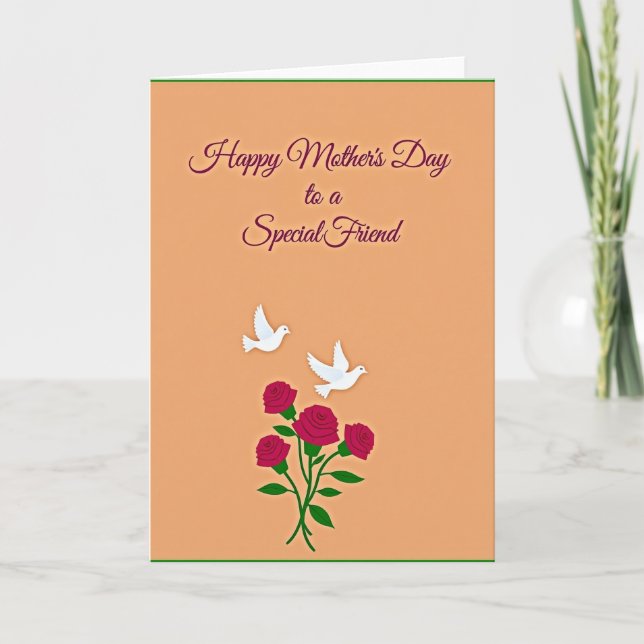 Sweet Mothers Day Peach Art Card (Front)