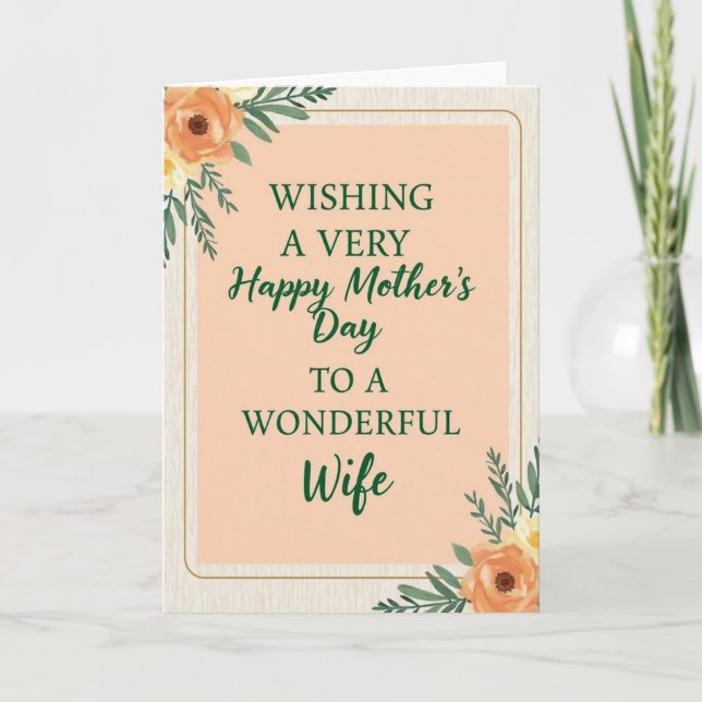 Sweet Mothers Day Peach Card (Front)