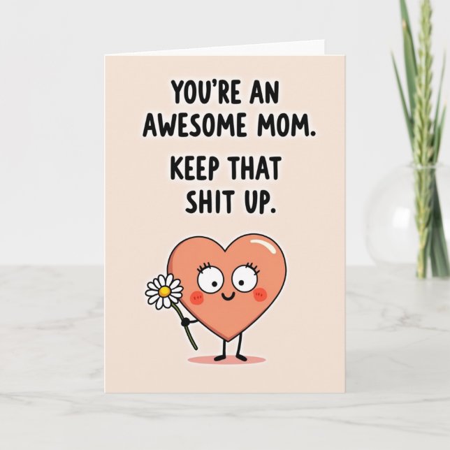 Sweet Mothers Day Peach Heart Card (Front)