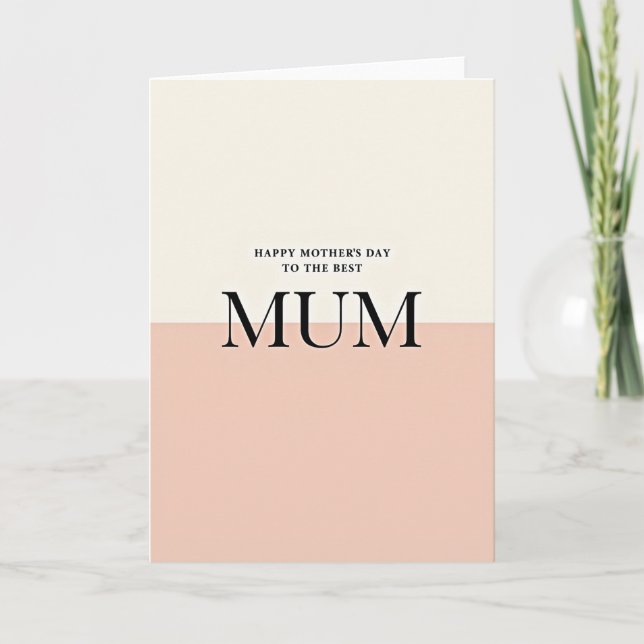 Sweet Mothers Day Peach Tone Card (Front)