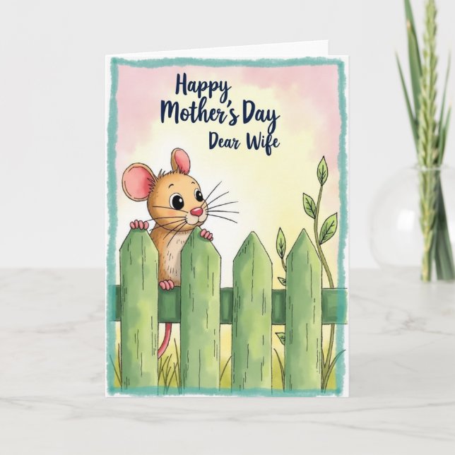 Sweet Mothers Day Peek Fence Card (Front)