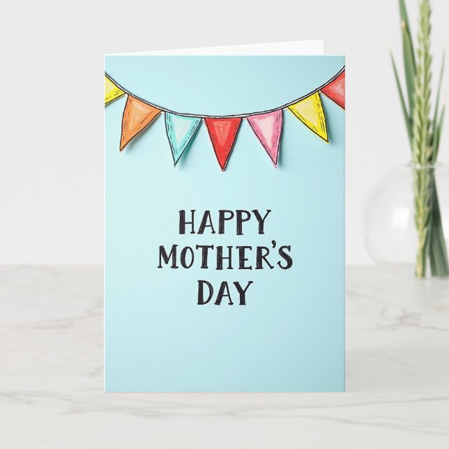 Sweet Mothers Day Pennants Card (Front)