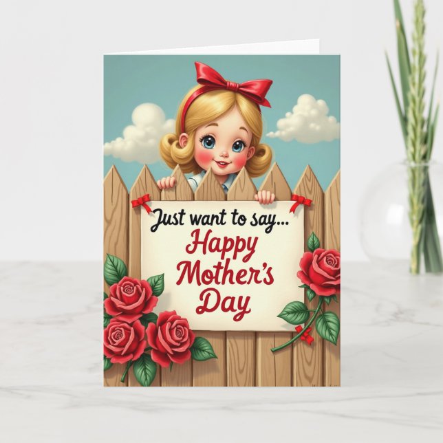 Sweet Mothers Day Picket Fence Card (Front)