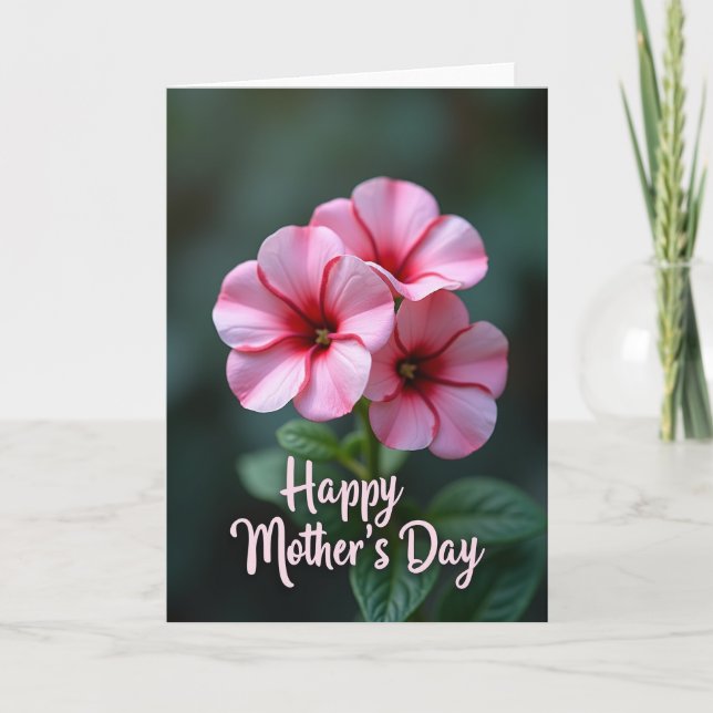 Sweet Mothers Day Pink Bloom Card (Front)