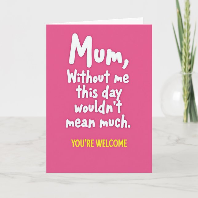 Sweet Mothers Day Pink Card (Front)