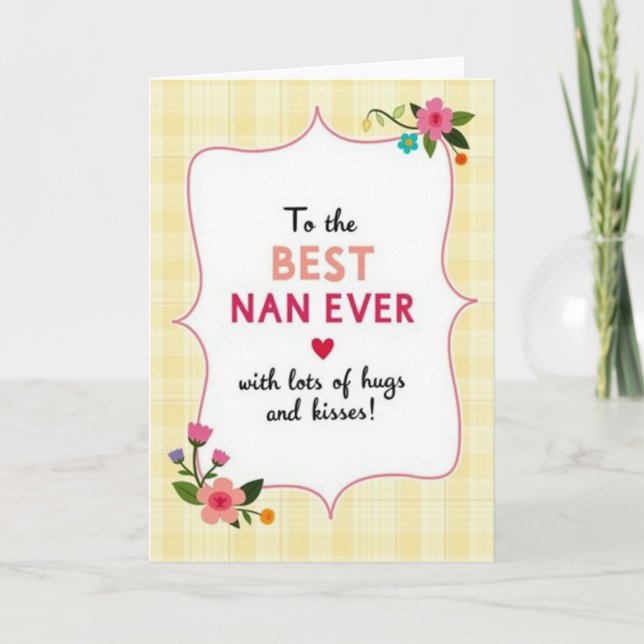 Sweet Mothers Day Plaid Art Card (Front)