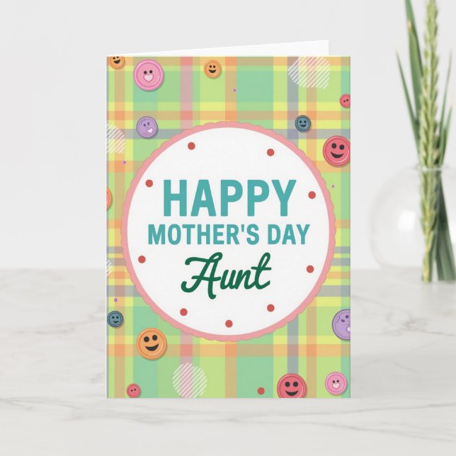 Sweet Mothers Day Plaid Pattern Card (Front)