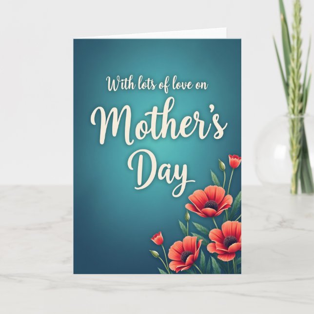 Sweet Mothers Day Poppy Art Card (Front)