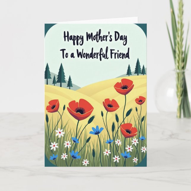 Sweet Mothers Day Poppy Card (Front)