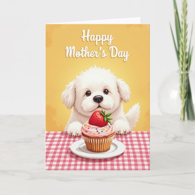 Sweet Mothers Day Puppy Treat Card (Front)