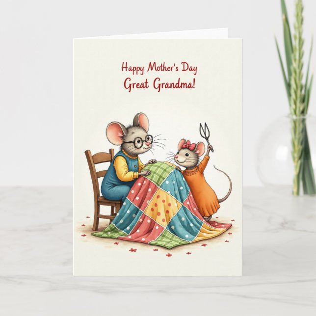 Sweet Mothers Day Quilt Card (Front)