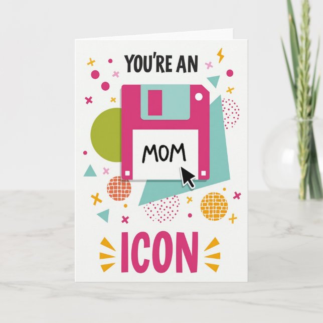 Sweet Mothers Day Retro Icon Card (Front)