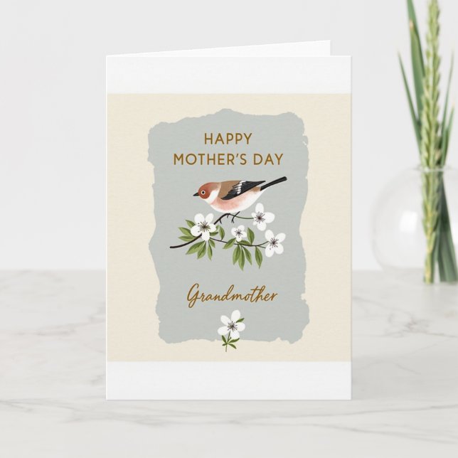 Sweet Mothers Day Robin Art Card (Front)
