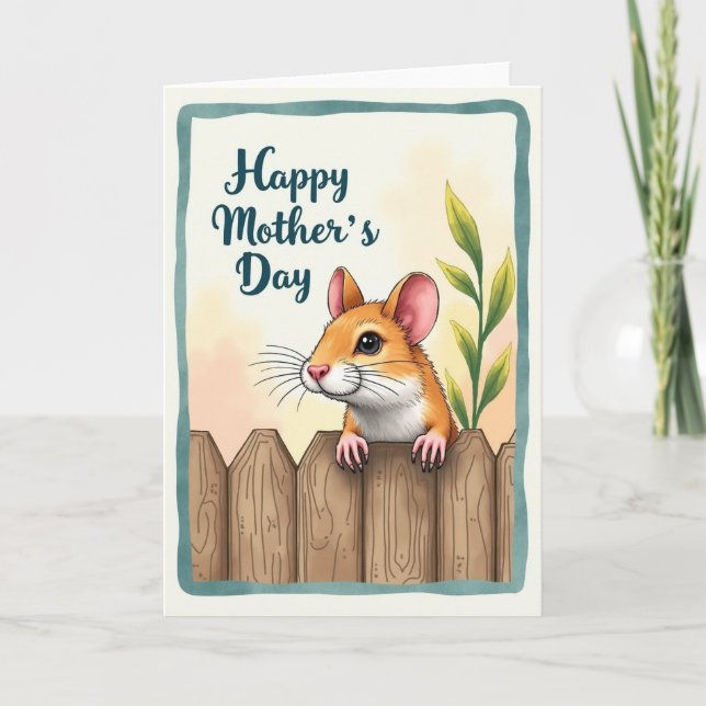 Sweet Mothers Day Rodent Art Card (Front)