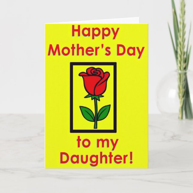 Sweet Mothers Day Rose Art Card (Front)