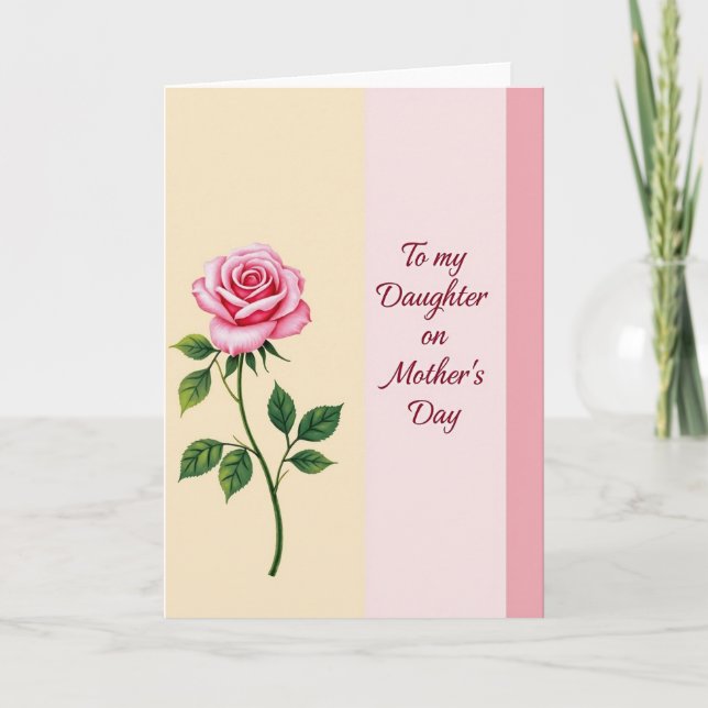 Sweet Mothers Day Rose Bloom Card (Front)