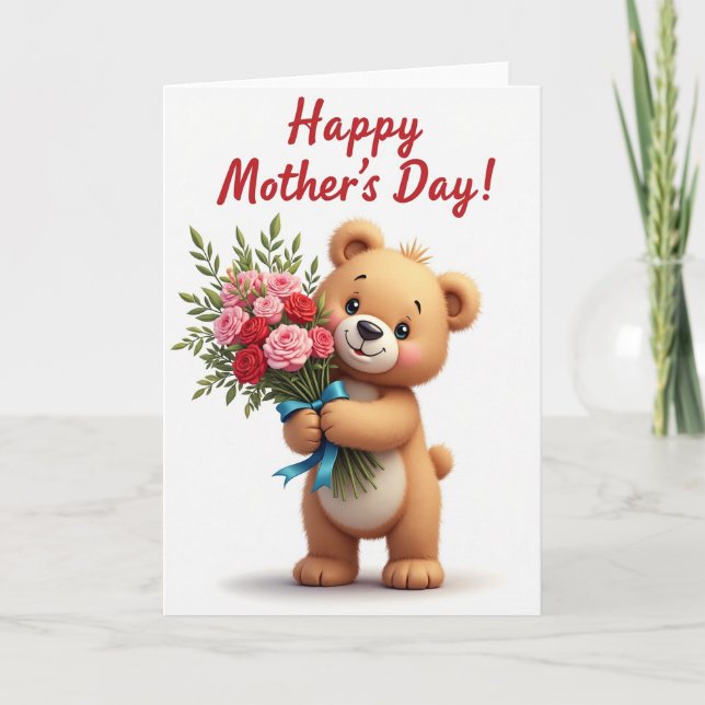 Sweet Mothers Day Rose Bouquet Card (Front)