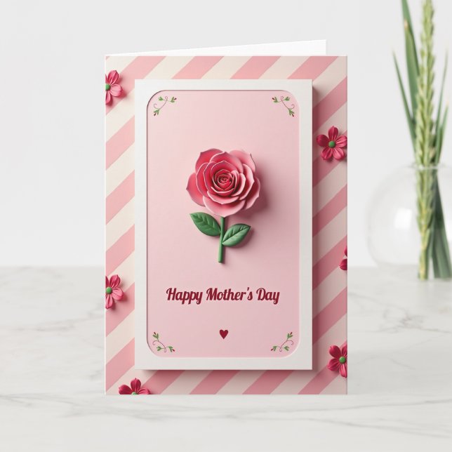 Sweet Mothers Day Rose Card (Front)