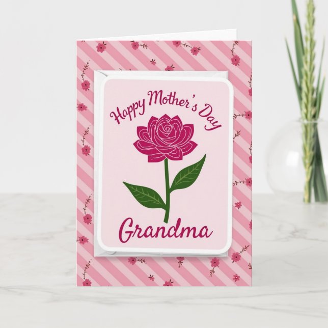 Sweet Mothers Day Rose Design Card (Front)