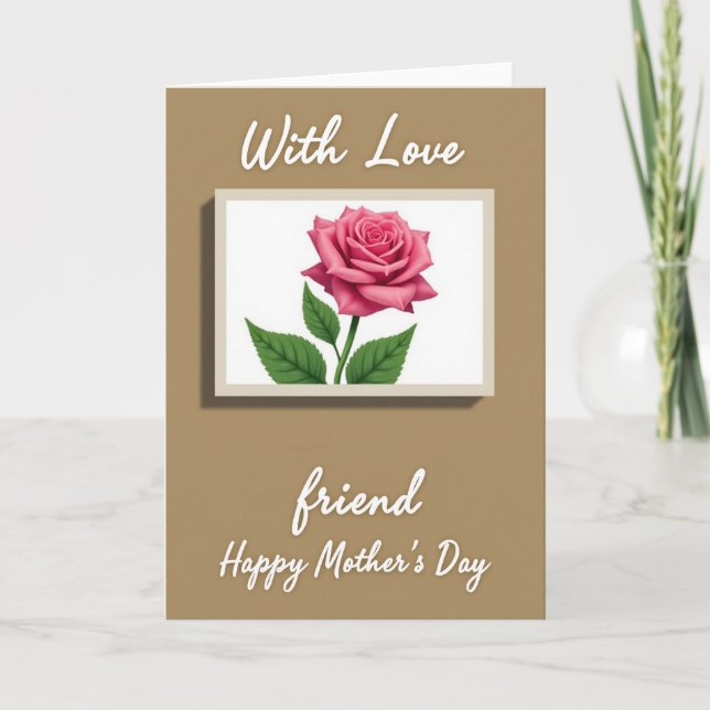 Sweet Mothers Day Rose Image Card (Front)