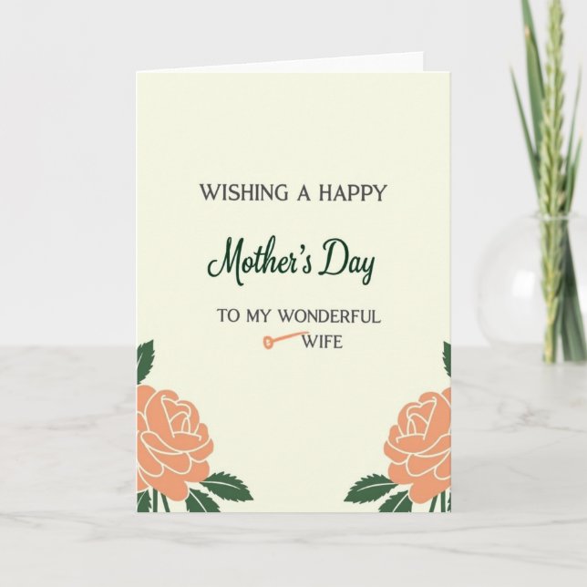 Sweet Mothers Day Roses Art Card (Front)