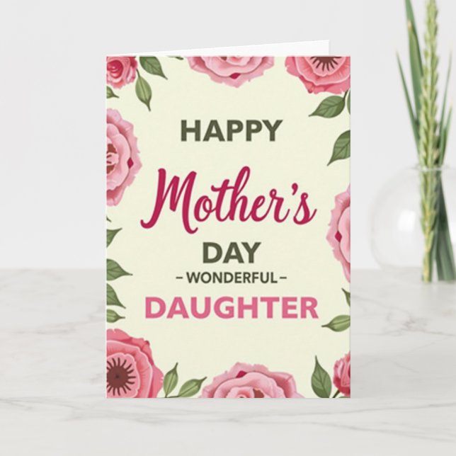 Sweet Mothers Day Roses Bouquet Card (Front)