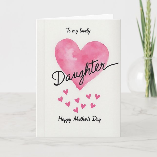 Sweet Mothers Day Script Heart Card (Front)