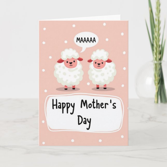 Sweet Mothers Day Sheep Card (Front)