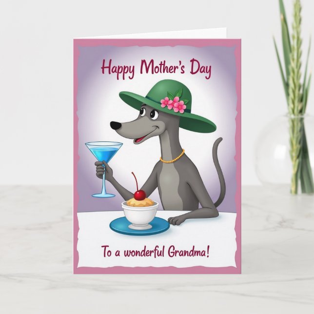 Sweet Mothers Day Sighthound Card (Front)
