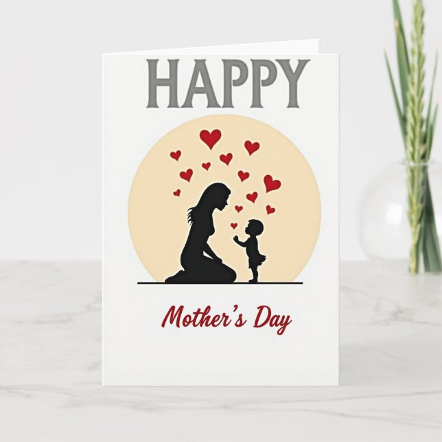 Sweet Mothers Day Silhouette Card (Front)