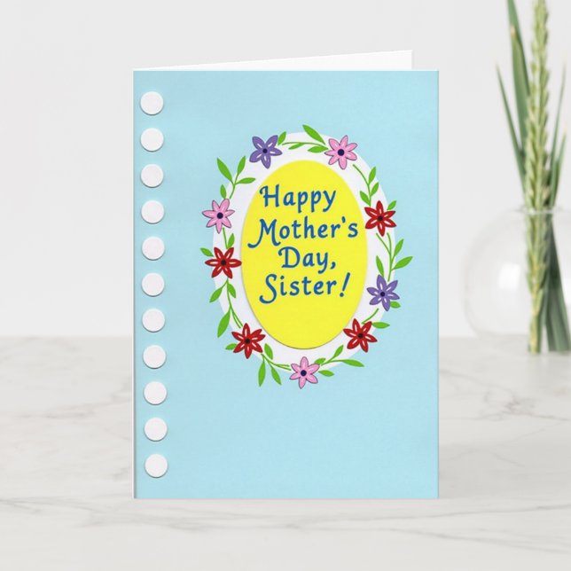 Sweet Mothers Day Sister Oval Card (Front)