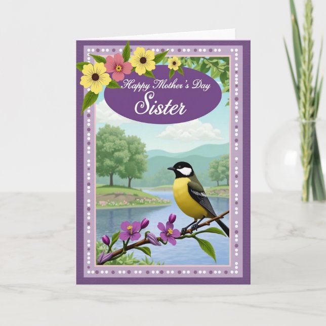 Sweet Mothers Day Songbird Card (Front)