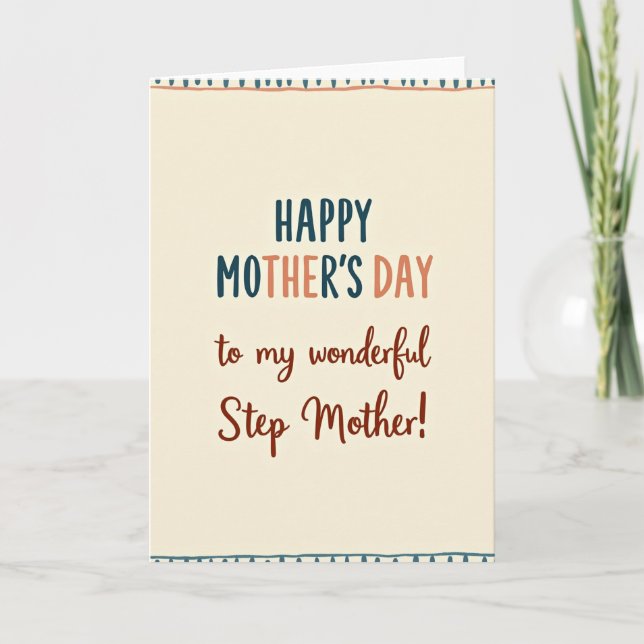 Sweet Mothers Day Step Mom Card (Front)