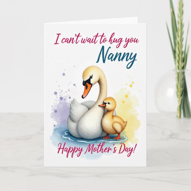 Sweet Mothers Day Swan Card (Front)