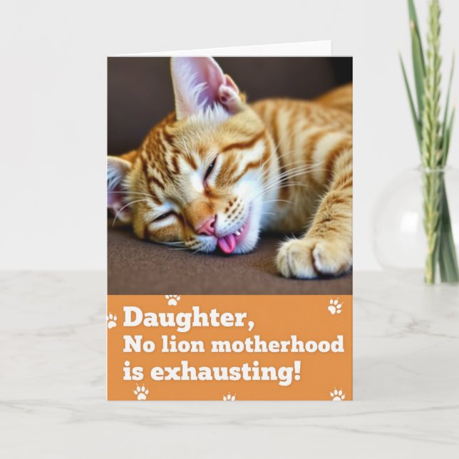 Sweet Mothers Day Tabby Blep Card (Front)