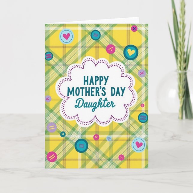Sweet Mothers Day Tartan Card (Front)