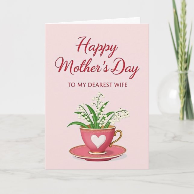 Sweet Mothers Day Tea Cup Card (Front)