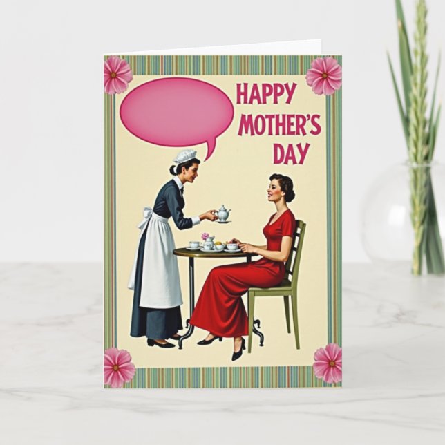 Sweet Mothers Day Tea Party Card (Front)